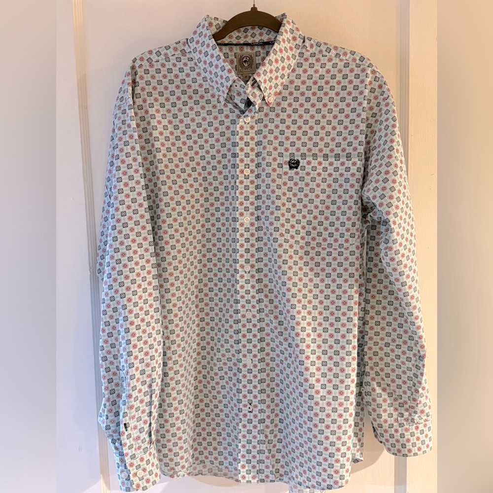 Cinch Medallion Print Long Sleeve Shirt Size M
